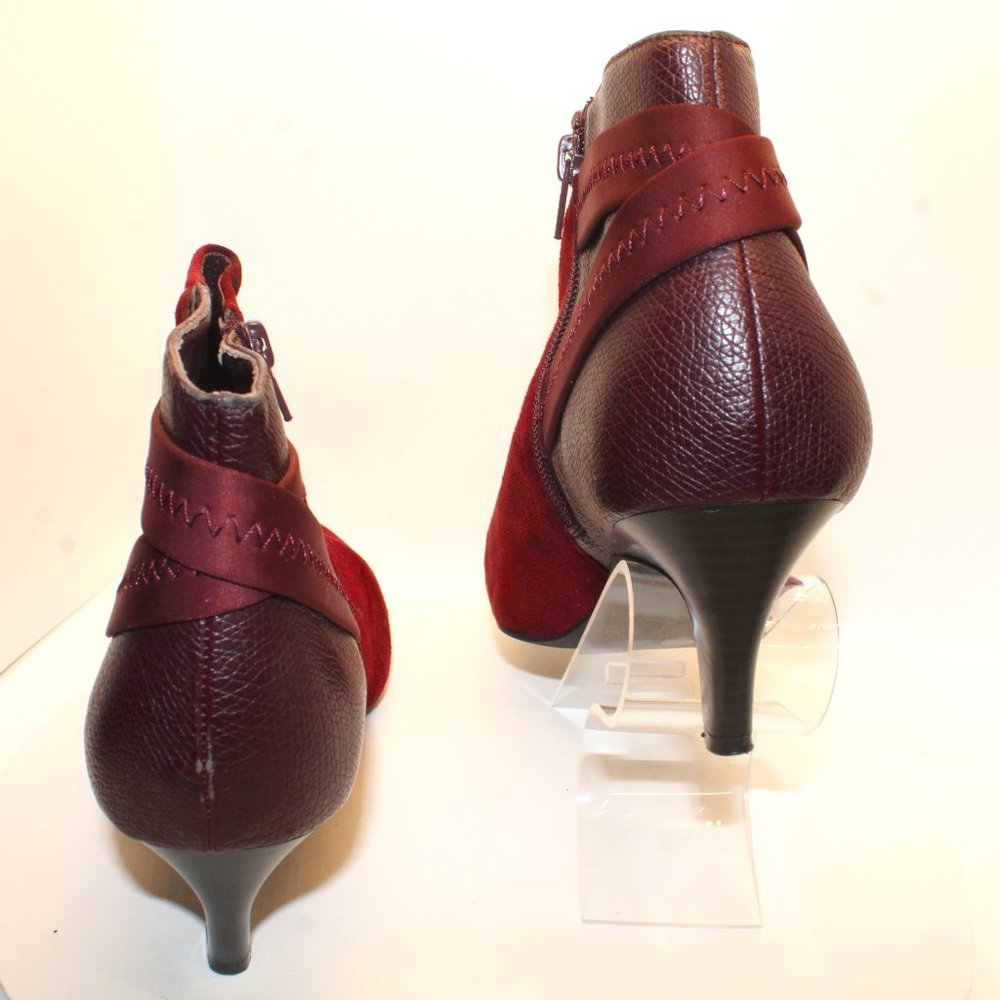 ALFANI Women's Sz 10M Maroon Step N Flex Vandela2 Almond Toe Kitten Heel Booties - Picture 7 of 10
